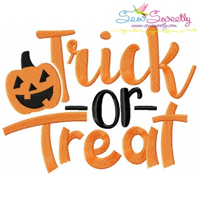 Trick Or Treat-2 Lettering Embroidery Design Pattern-1