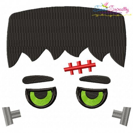 Halloween Face- Frank-Filled Embroidery Design Pattern