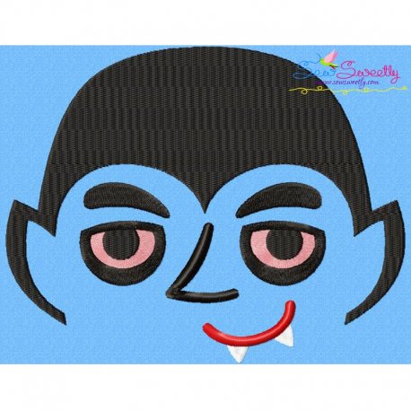 Halloween Face- Vampire-Filled Embroidery Design Pattern-1