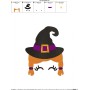 Halloween Face- Witch-Filled Embroidery Design Pattern-2