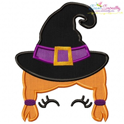 Halloween Face- Witch- Applique Design Pattern-1