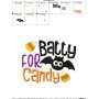 Batty For Candy Halloween Lettering Embroidery Design Pattern-2