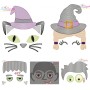 Halloween Faces Sketch Embroidery Design Bundle-1