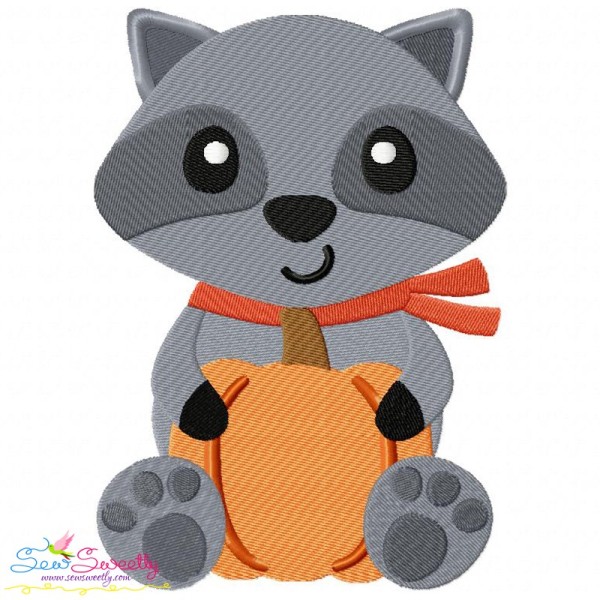 Fall Raccoon Boy Embroidery Design Pattern-1