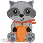 Fall Raccoon Boy Applique Design Pattern-1