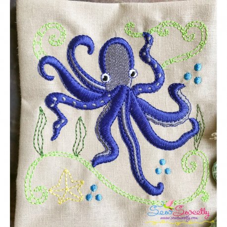 Sea Life Block- Octopus Embroidery Design Pattern