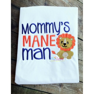 Mommy's Mane Man Embroidery Design Pattern-1