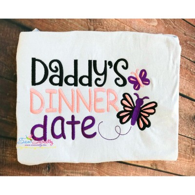 Daddy's Dinner Date Embroidery Design Pattern-1