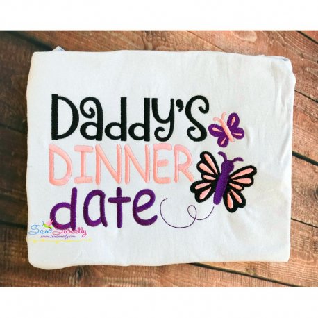 Daddy's Dinner Date Embroidery Design Pattern