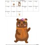 Fall Bear Girl-2 Embroidery Design Pattern-2