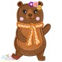 Fall Bear Girl-2 Applique Design Pattern-1