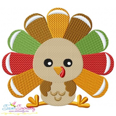 Sitting Turkey Boy Embroidery Design Pattern-1