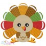 Sitting Turkey Boy Embroidery Design Pattern-1