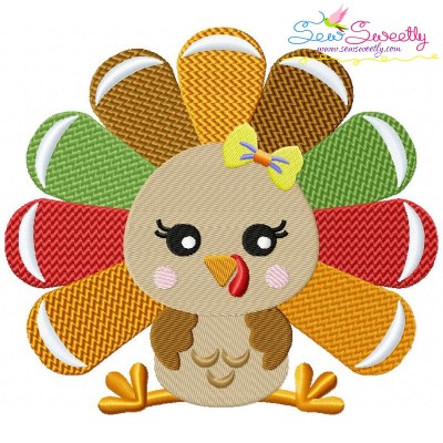 Sitting Turkey Girl Embroidery Design Pattern-1