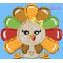 Sitting Turkey Girl Applique Design Pattern-1