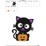Black Cat Pumpkin Embroidery Design Pattern-2