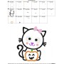 Black Cat Pumpkin Girl Applique Design Pattern-2