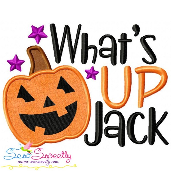 What's Up Jack Lettering Applique Design Pattern-1