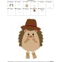 Hedgehog- Boy Embroidery Design Pattern-2
