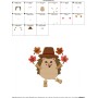 Hedgehog- Boy Fall Leaves Embroidery Design Pattern-2