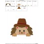 Hedgehog Boy Peeking Embroidery Design Pattern-2