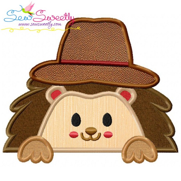 Hedgehog- Boy Peeking Applique Design Pattern-1