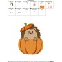 Hedgehog- Boy Peeking Pumpkin Embroidery Design Pattern-2