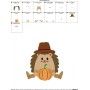 Hedgehog- Boy Pumpkin Embroidery Design Pattern-2