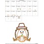 Hedgehog  Boy With Pumpkin Applique Design Pattern-2