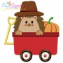 Fall Hedgehogs Boy Fill Embroidery Design Bundle-10