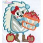 Hedgehog Girl Apples Applique Design Pattern-1