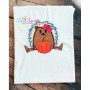 Hedgehog Girl Pumpkin Applique Design Pattern-2