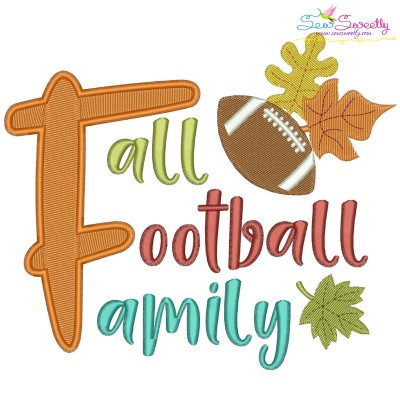 Fall Football Family Lettering Embroidery Design Pattern-1