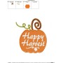 Happy Harvest Pumpkin Lettering Embroidery Design Pattern-2