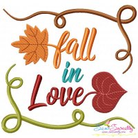 Fall in Love-2 Lettering Embroidery Design Pattern