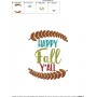 Happy Fall Y'all-2 Lettering Embroidery Design Pattern-2