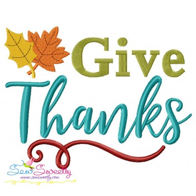 Give Thanks-2 Lettering Embroidery Design Pattern-1