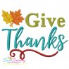 Give Thanks-2 Lettering Embroidery Design- 1