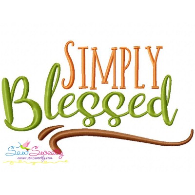 Simply Blessed Lettering Embroidery Design Pattern-1