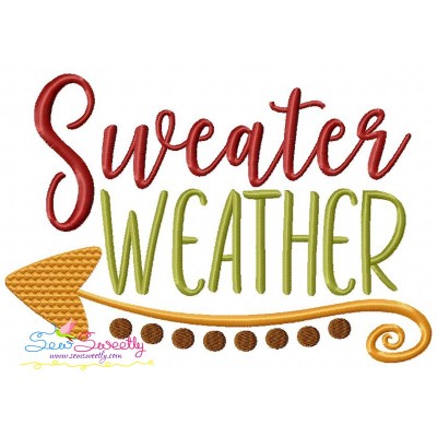 Sweater Weather Lettering Embroidery Design Pattern-1