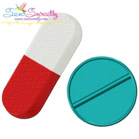 Medical Pills Embroidery Design Pattern-1