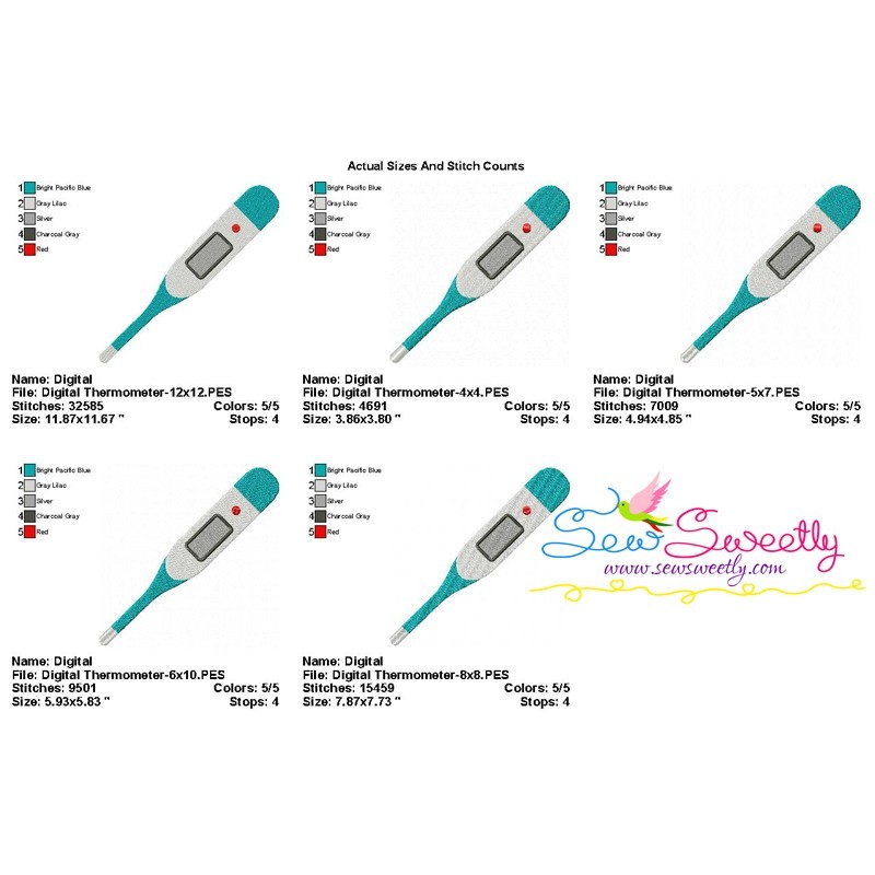 Thermometer Design Pin Digital Thermometer Embroidery Design Pattern