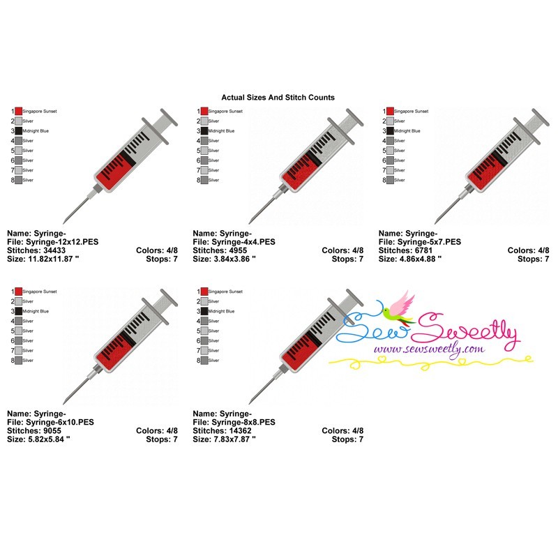 Syring Design Syringe Embroidery Design Pattern