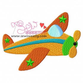 Retro Plane Embroidery Design Pattern-1
