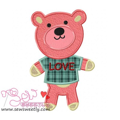 Love Teddy Bear-1 Applique Design Pattern-1