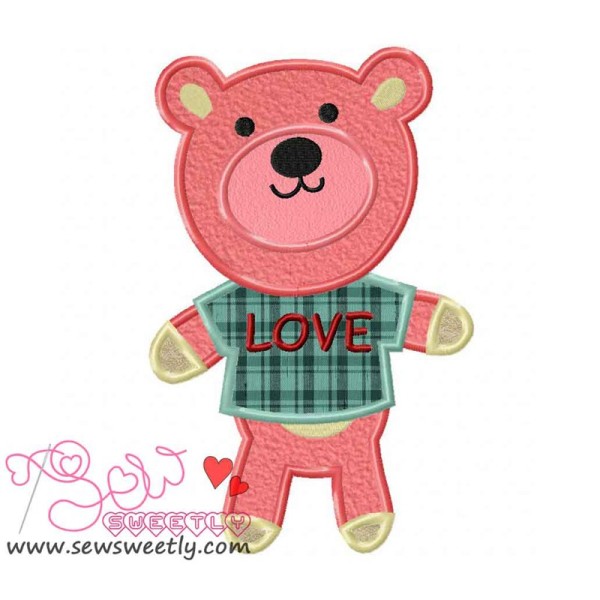 Love Teddy Bear-1 Applique Design Pattern-1