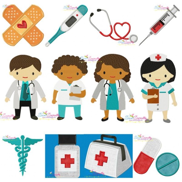 Little Doctors Embroidery Design Bundle-1