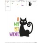 A Wee Bit Wicked Cat Lettering Embroidery Design Pattern-2