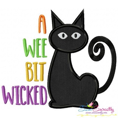 A Wee Bit Wicked Cat Lettering Applique Design Pattern-1