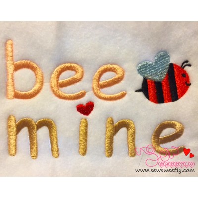 Bee Mine Lettering Embroidery Design Pattern-1